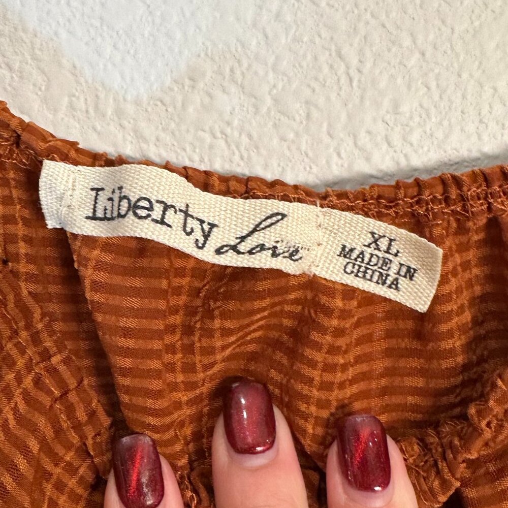 Liberty Love Short Sleeve / Off-the-Shoulder Dress – Rust (XL) - Picture 5 of 5